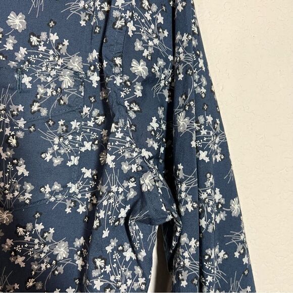 PaperDenim&Cloth Navy Blue Floral Stretch Long Sleeves Button Down Shirt Men’s L - Picture 6 of 6